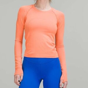 Lululemon Swiftly Tech Long Sleeve Shirt 2.0 *Race Length Orange